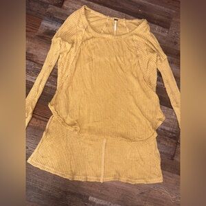 Free People Mustard Yellow Long Sleeve Tunic Top
